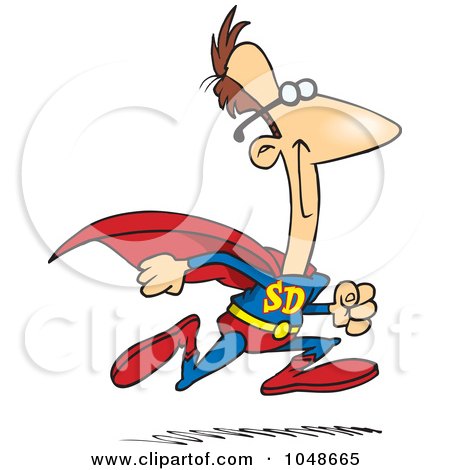 450x470 Royalty Free (Rf) Clip Art Illustration Of A Cartoon Running Super
