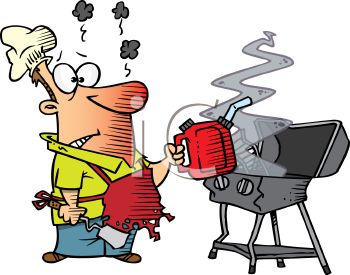 350x275 Royalty Free Clip Art Image Cartoon Of A Dad Starting A Grill
