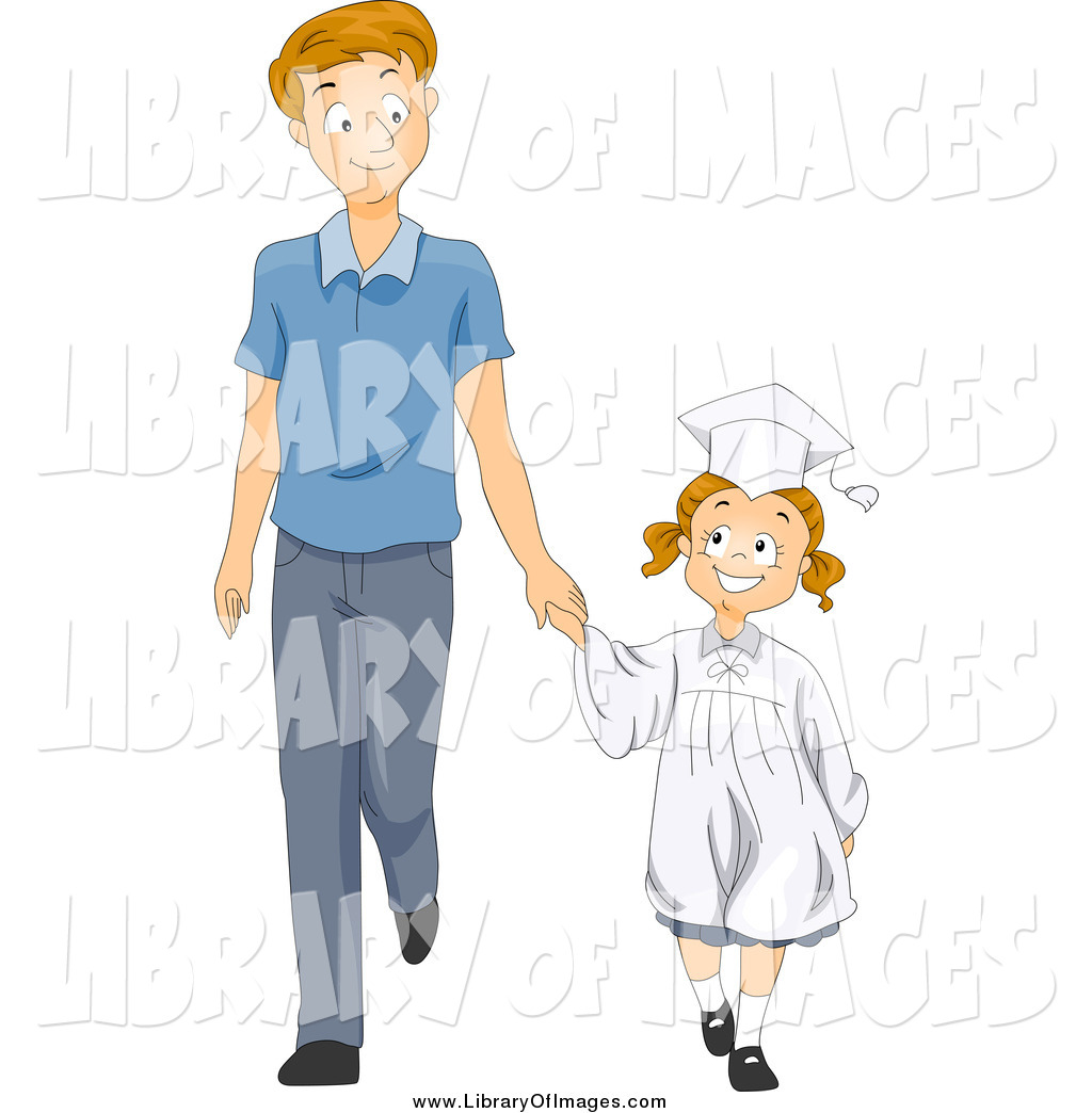 1024x1044 Clip Art Of A Happy White Little Graduate Girl Holding Hands
