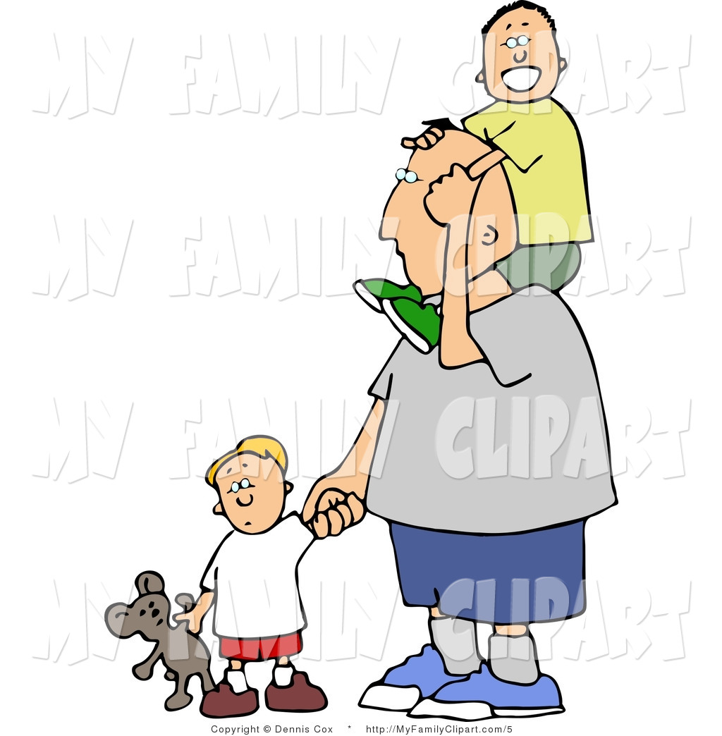 1024x1044 Clip Art Of A Father Taking His Boys Out For A Walk By Djart