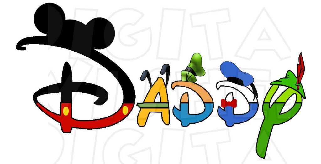 1024x525 Daddy Disney Mickey Mouse And Gang Character Text Instant Download