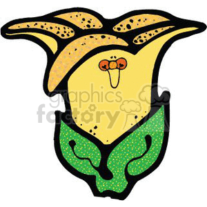 300x300 Royalty Free Cartoon Daffodil Flower 151646 Vector Clip Art Image