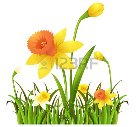 450x409 Blue Iris Flowers In Bush Illustration Royalty Free Cliparts