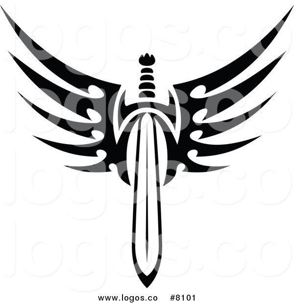 600x620 Royalty Free Clip Art Vector Logo Of A Black And White Tribal