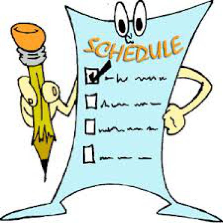daily schedule school clipart