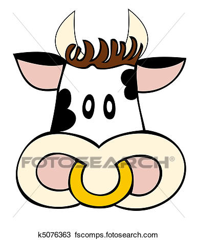 385x470 Clipart Of Dairy Cow Face. K5076363