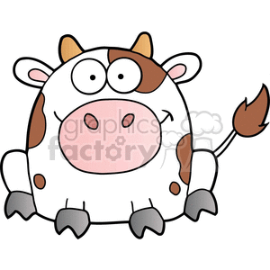 300x300 Royalty Free Cartoon Dairy Cow 383352 Vector Clip Art Image