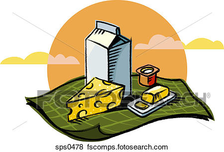 450x305 Stock Illustration Of A Drawing Of Dairy Products Sps0478