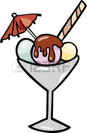 294x450 Cartoon Illustration Of Fresh Fruit Yogurt With Spoon Clip Art
