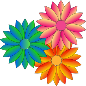 298x297 Multi Coloured Daisies Clip Art