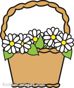 252x300 Clip Art Picture Of A Basket Of Daisies