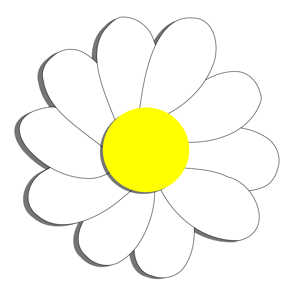 999x1019 Daisy Flower Clip Art Black And White Free