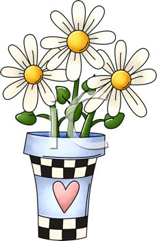 229x350 Daisy Flower Pot Clipart
