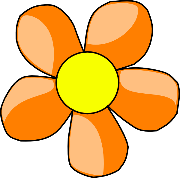 600x595 Orange Flower Clip Art