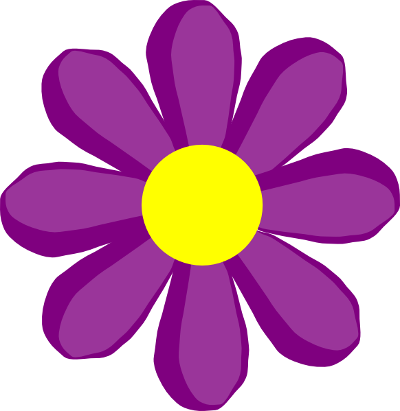582x599 Purple Flower 10 Clip Art