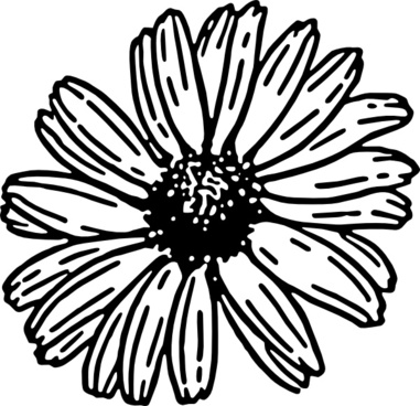 381x368 Daisy Outline Free Vector Download (4,966 Free Vector)