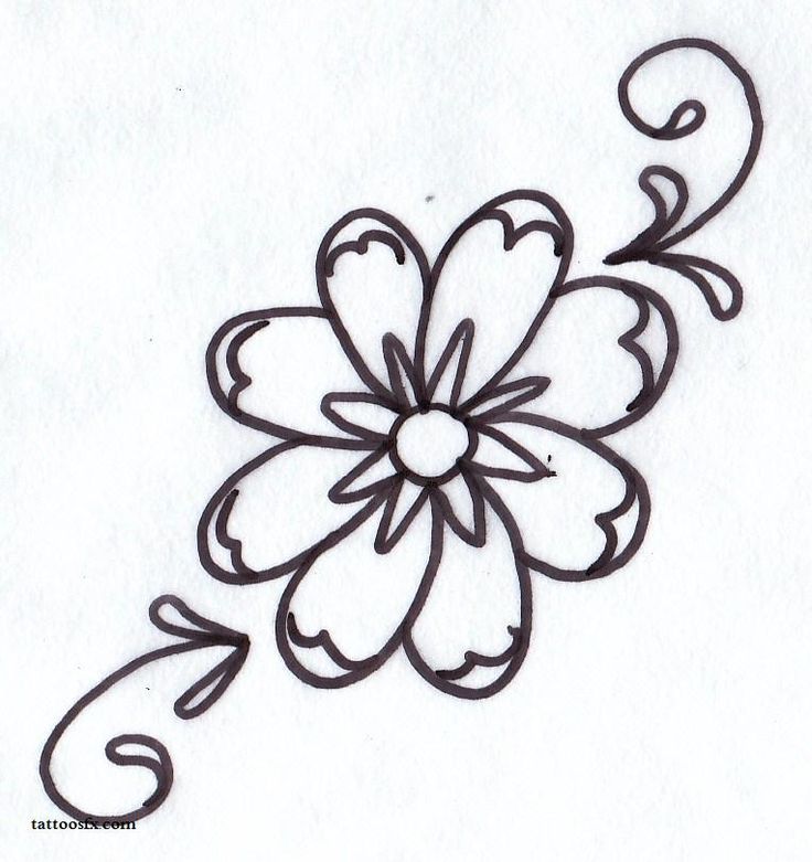 736x781 39 Best Simple Flower Tattoos Images Flower Side