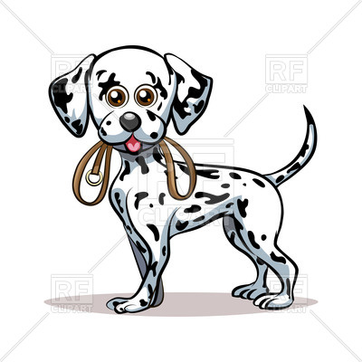400x400 Dalmatian Puppy Holding Leash In His Mouth Royalty Free Vector