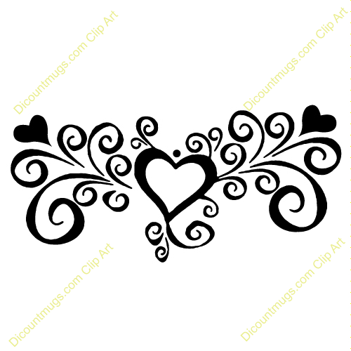 500x500 Damask Clipart Heart Filigree