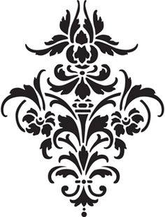 236x311 Damask Clipart Stencil