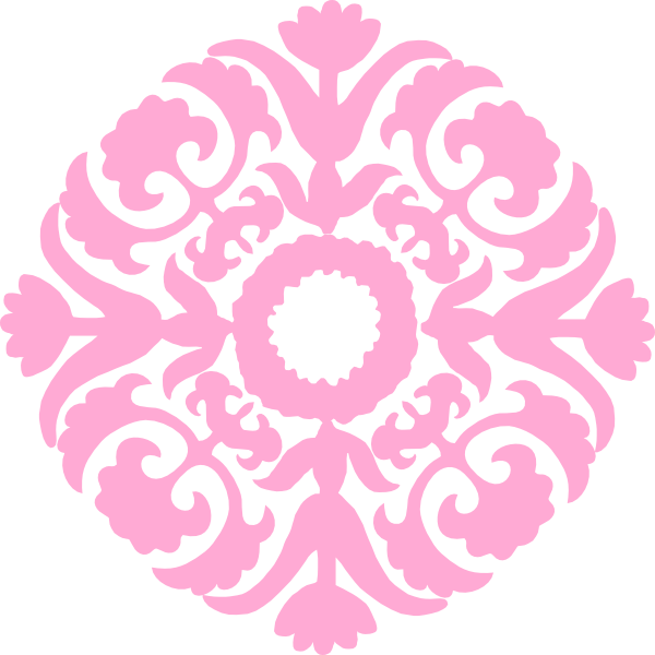 600x600 Light Pink Damask Flourish Clip Art