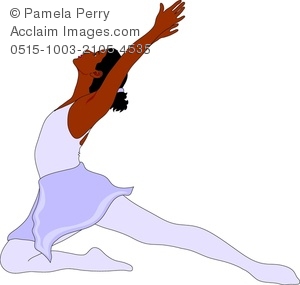 300x285 Clip Art Image Of A Hispanic Ballet Dancer Lunging
