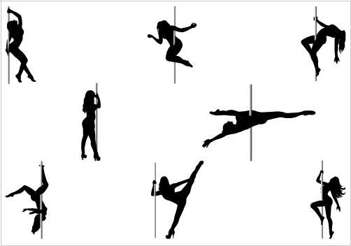 502x352 Pole Dancer Silhouette Clipart