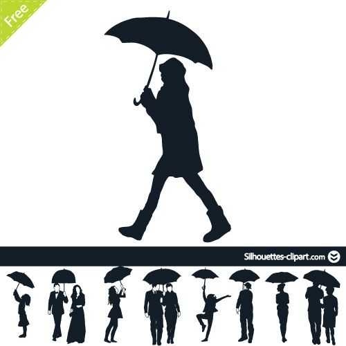 500x500 Top 10 Umbrella Silhouette Clip Art