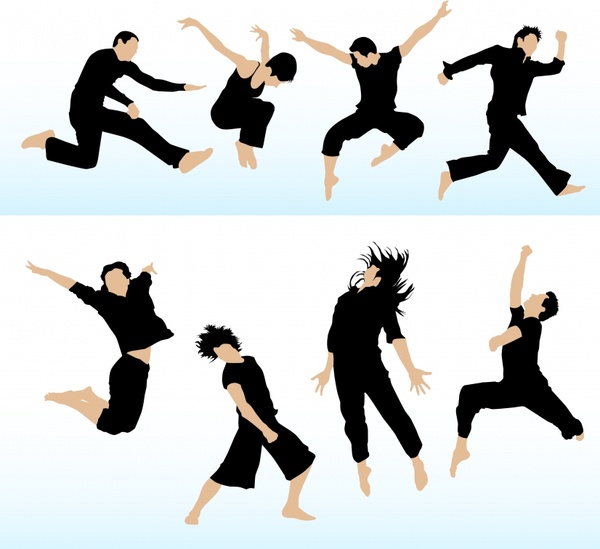 600x549 Kids Dancing Silhouettes Free Vector Download (6,803 Free Vector