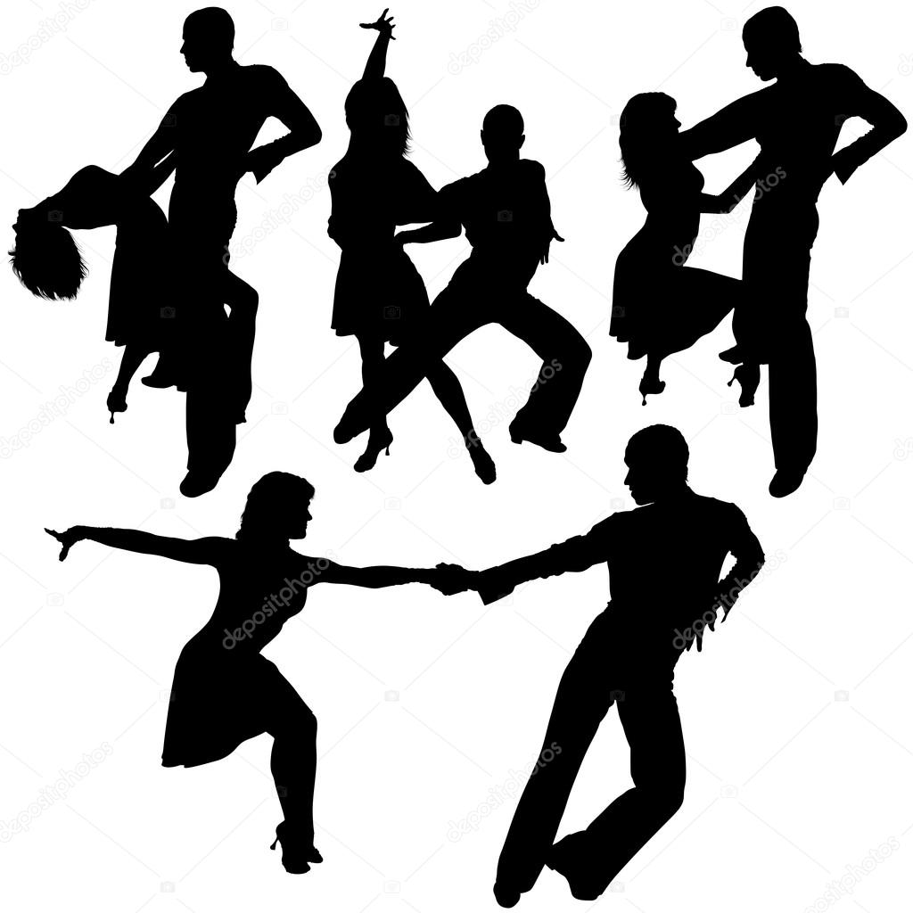 1024x1024 Latino Dance Silhouettes Stock Vector Dero2010
