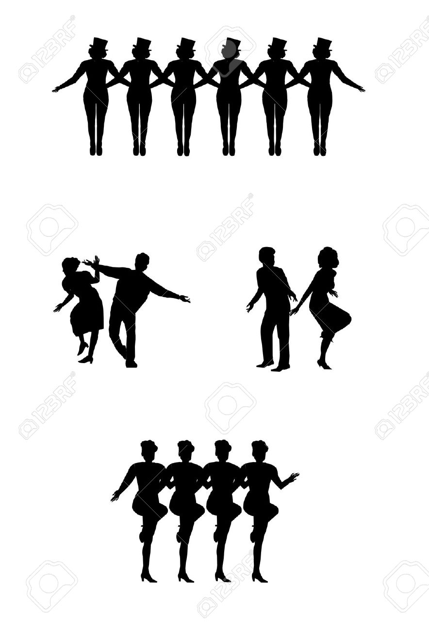 884x1300 Dance Team Clipart Kickline