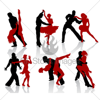 325x325 Dancers Silhouette Gl Stock Images