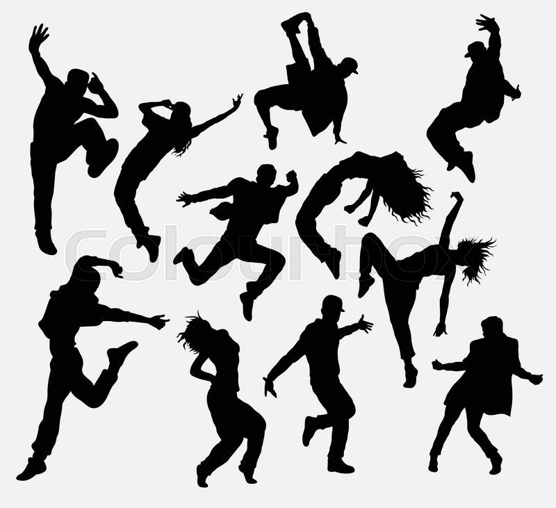 800x731 Hip Hop Male And Female Dancer Silhouettes. Good Use For Symbol