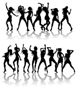 253x300 Disco Dancing Girls Royalty Free Stock Image