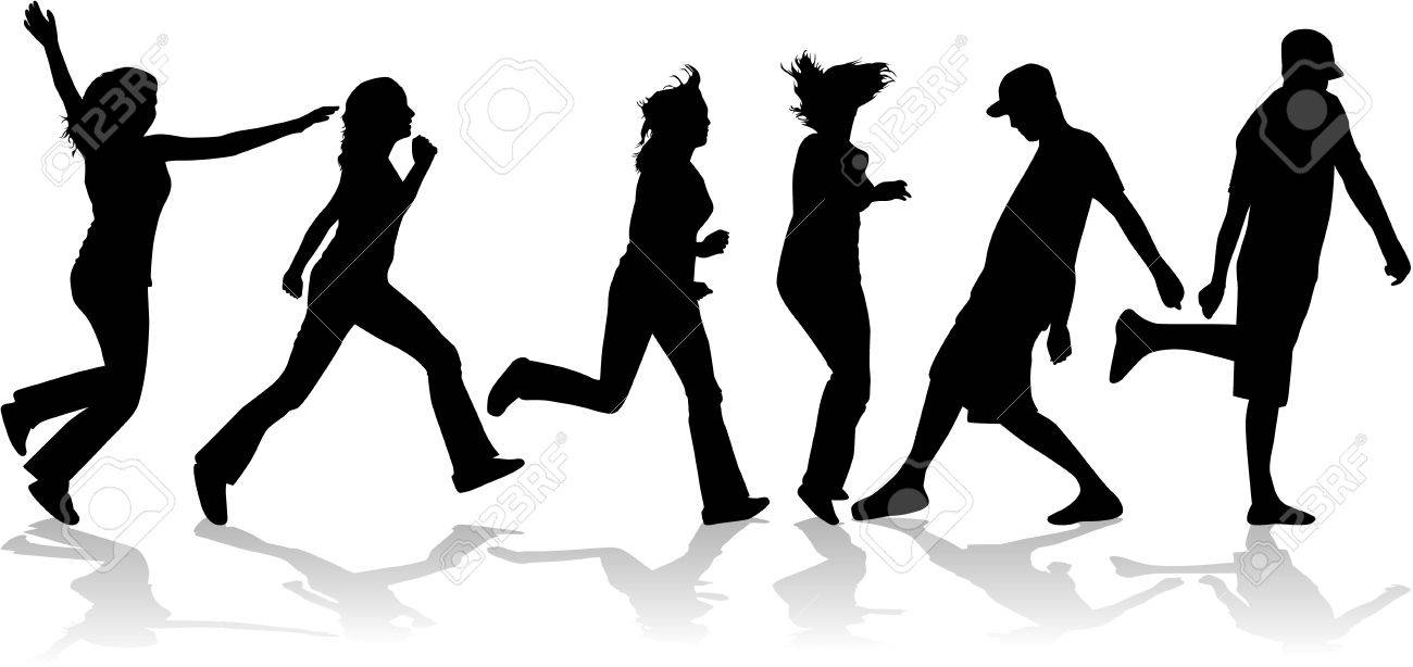 1300x614 People Silhouette Women Men Royalty Free Cliparts, Vectors,
