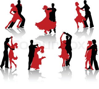 320x288 Silhouettes Of Dancing Couples Without Background Stock Vector