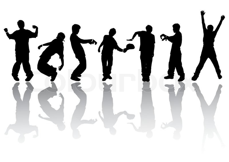 800x565 Silhouettes Of Dancing Modern Dances Stock Vector Colourbox