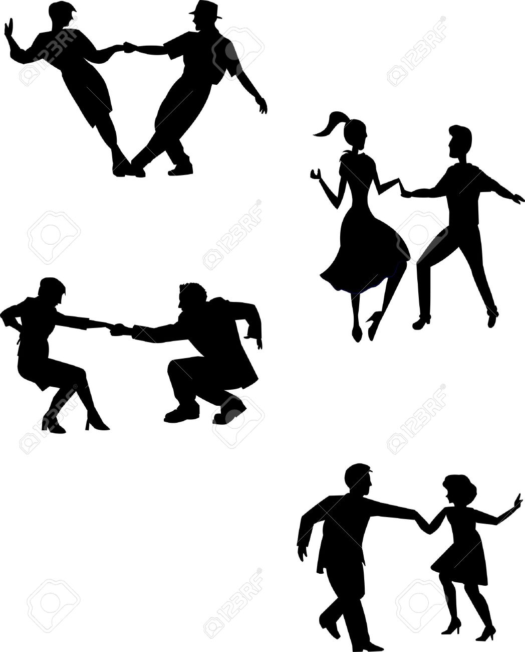 1048x1300 Think Swing Dancers In Silhouette Royalty Free Cliparts, Vectors