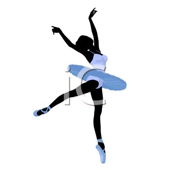 350x350 Picture Of A Silhouette Of A Ballet Dancer In A Vector Clip Art