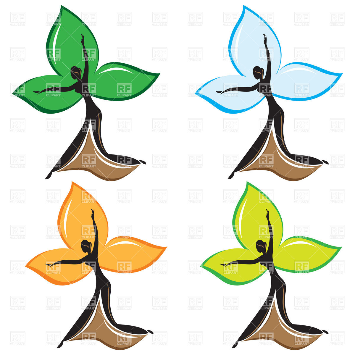 1200x1200 Symbolic Dancing Woman Silhouette Royalty Free Vector Clip Art