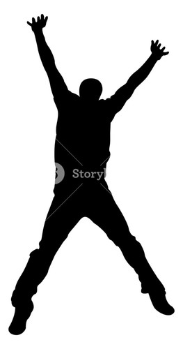 263x500 Dancing Boy Silhouette Royalty Free Stock Image