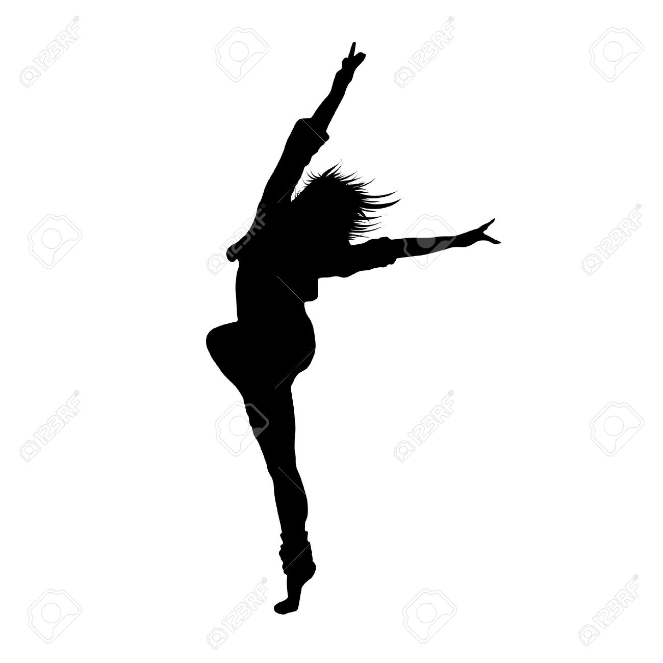 1300x1300 Dancing Girl Black Silhouette Royalty Free Cliparts, Vectors,