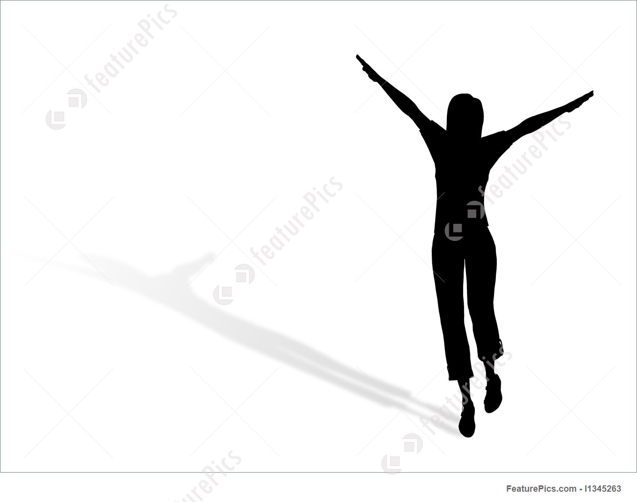 1300x1025 Illustration Of Jumping Woman Silhouette