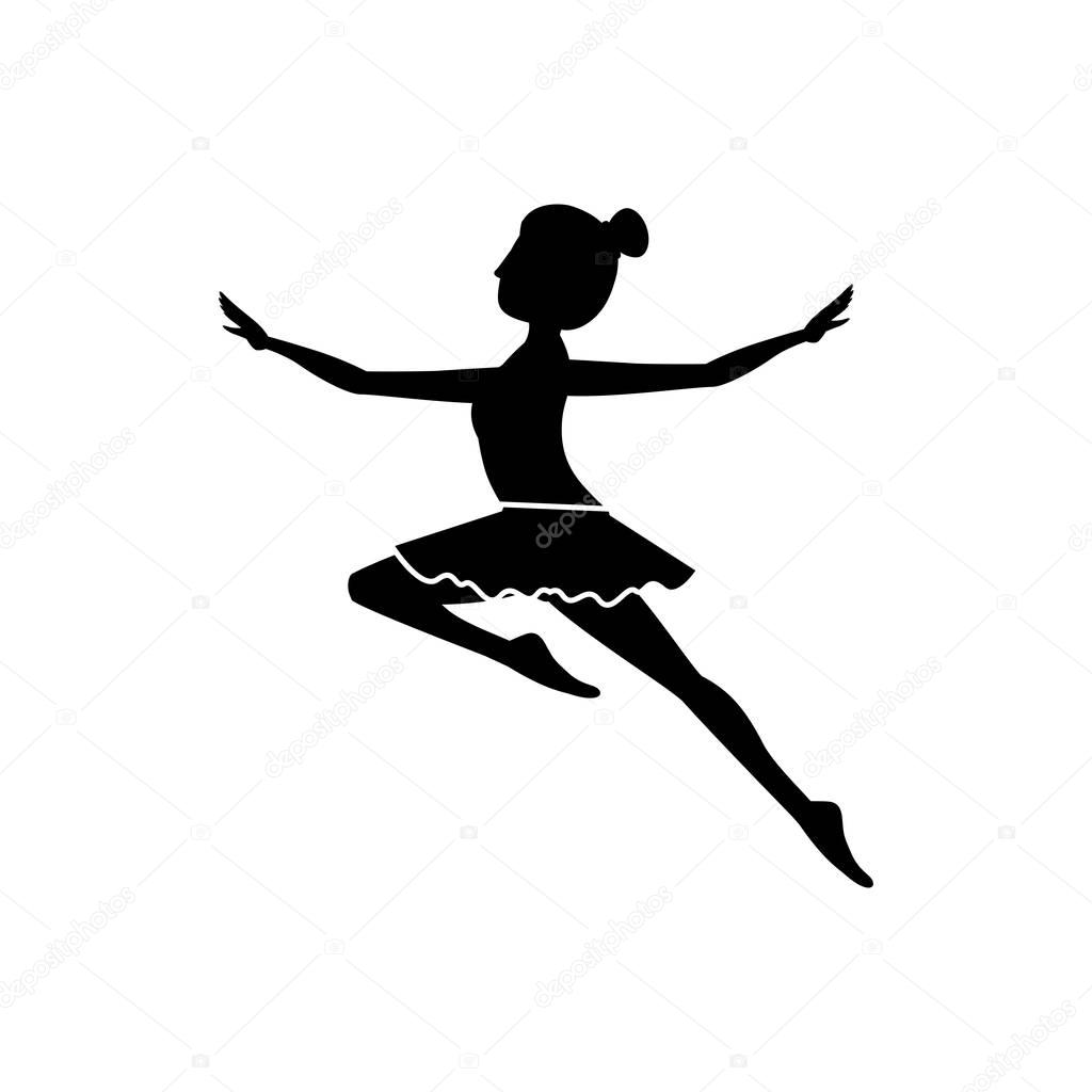 1024x1024 Silhouette With Dancer Jump Second Arabesque Stock Vector