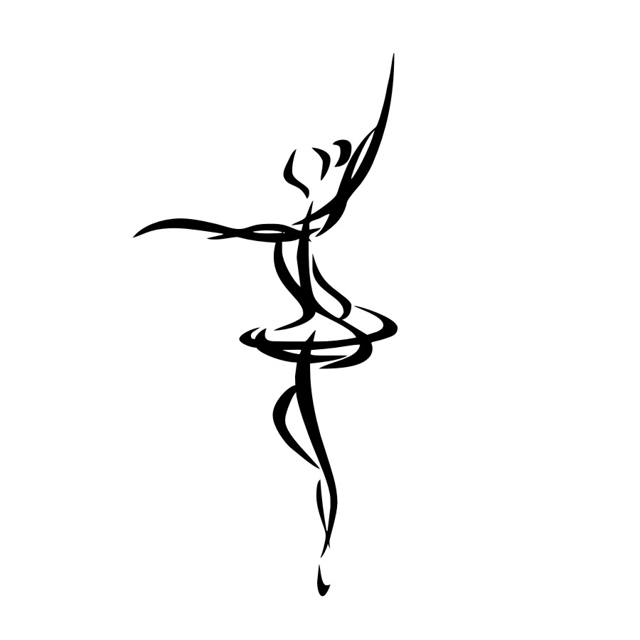 900x900 Cheapest Ballet Dancer Outline Wall Sticker Simple Design Art
