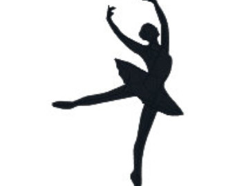 340x270 Ballerina Ballet Dancer Silhouette Embroidery Machine Design
