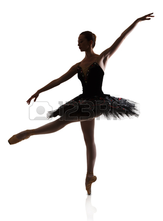 331x450 Ballerina Making Arabesque Against White Background, Isolated