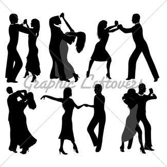 325x325 Dancers Silhouette Gl Stock Images