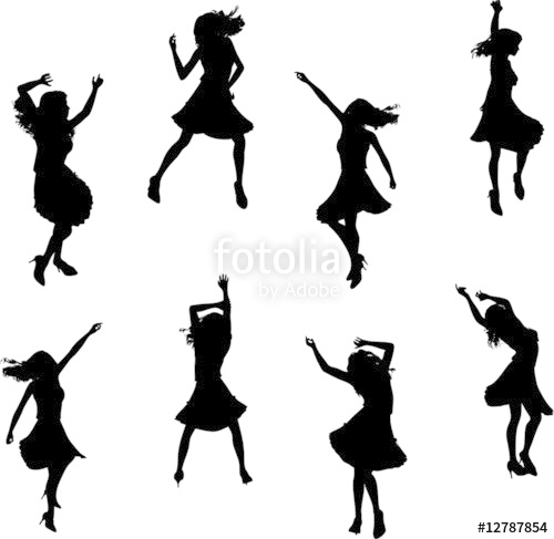 500x487 Female Salsa Dancer Silhouettes Stock Image And Royalty Free