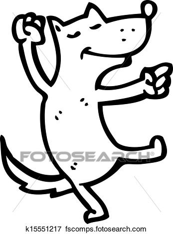 347x470 Clip Art Of Cartoon Dancing Dog K15551217